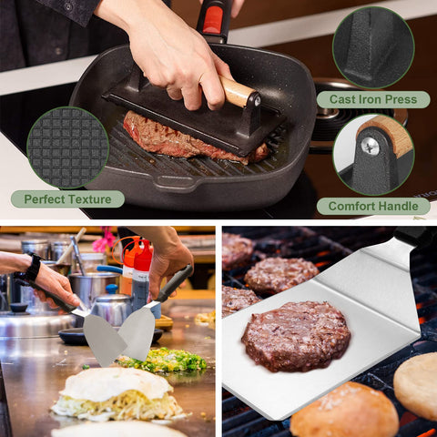 EWFEN burger flipper designed for even cooking and easy release