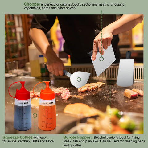 EWFEN cast iron griddle press for even contact on burgers