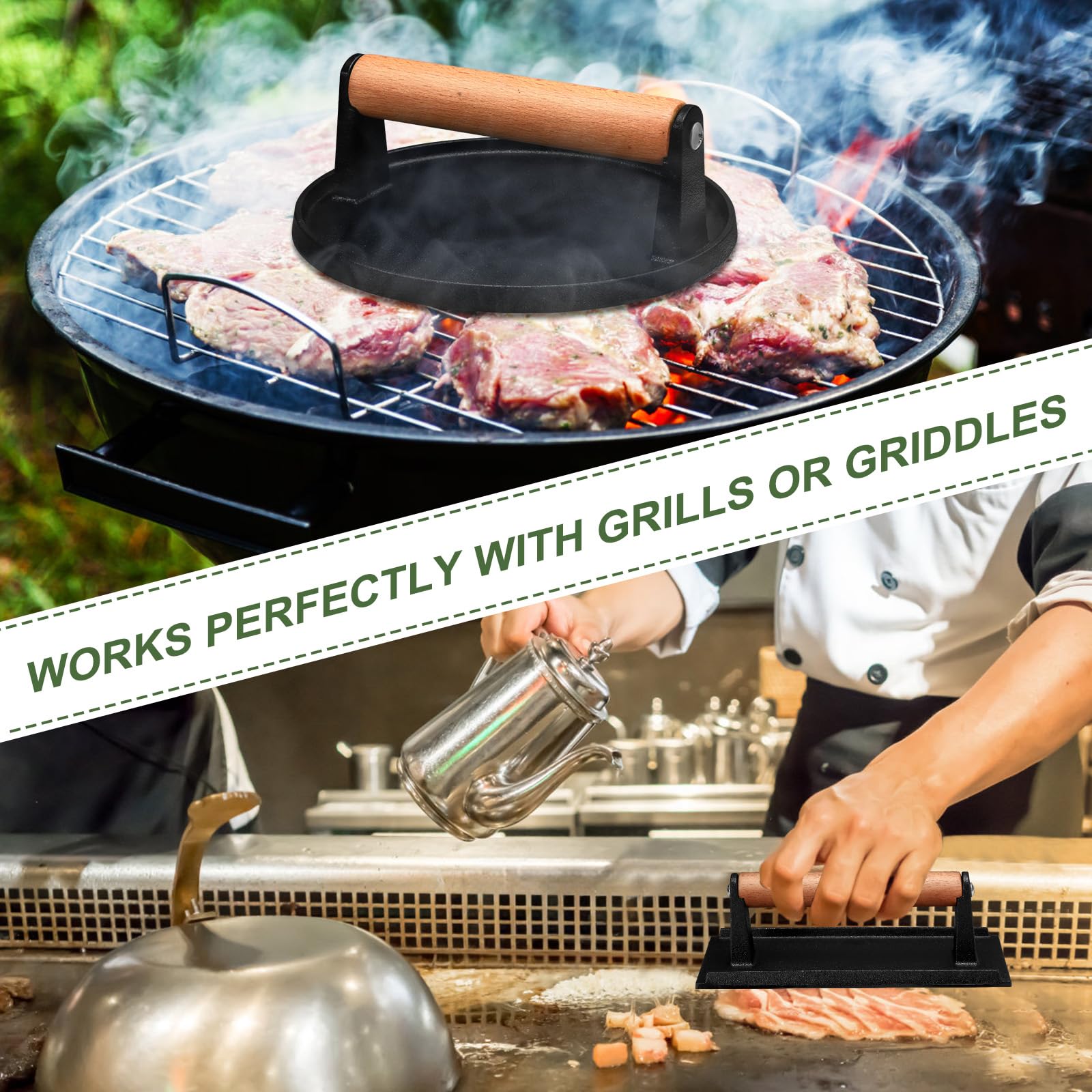 EWFEN seasoned cast iron for easy release and durability.