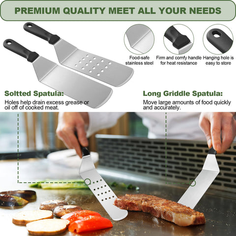 EWFEN grill tong keeps foods secure on a hot griddle
