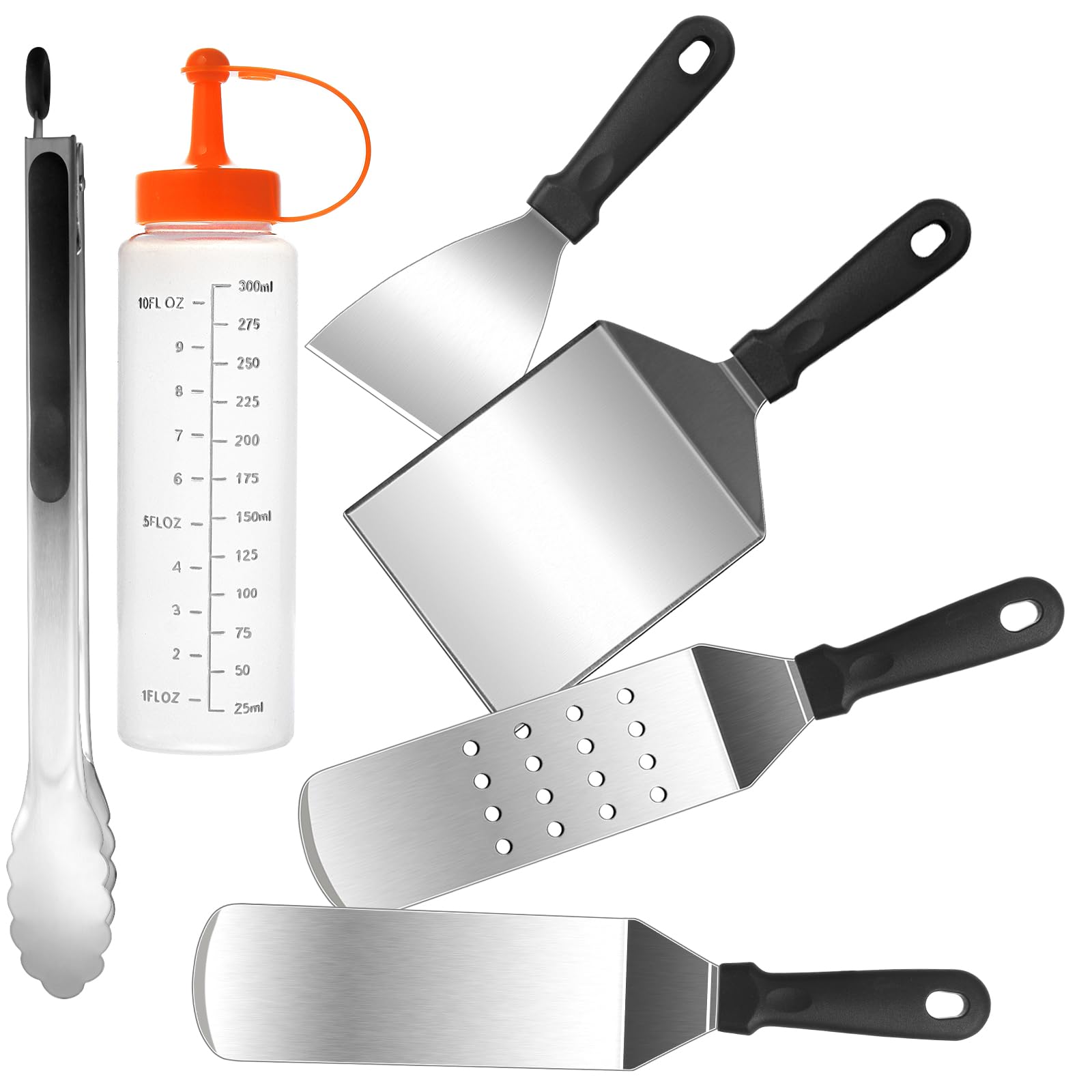 EWFEN griddle long spatula for precise flipping on a Blackstone grill