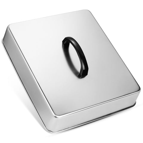 EWFEN griddle basting cover in stainless steel concentrates heat for even cooking.
