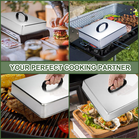 EWFEN heavy-duty griddle lid reduces splatter while preserving flavor.