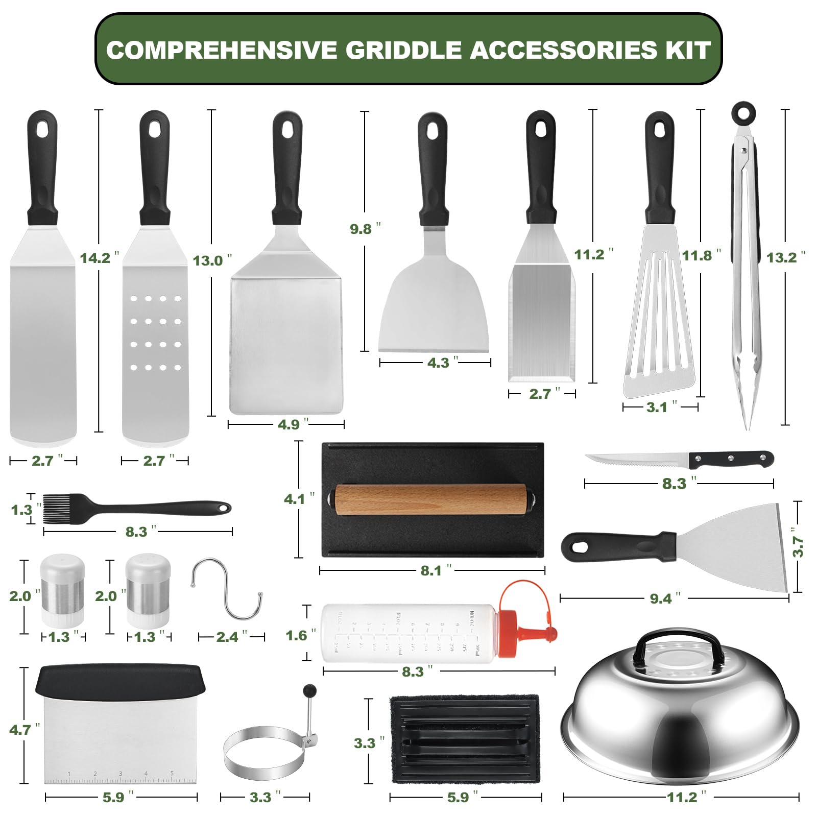 EWFEN long slotted spatula for precise turning and draining.