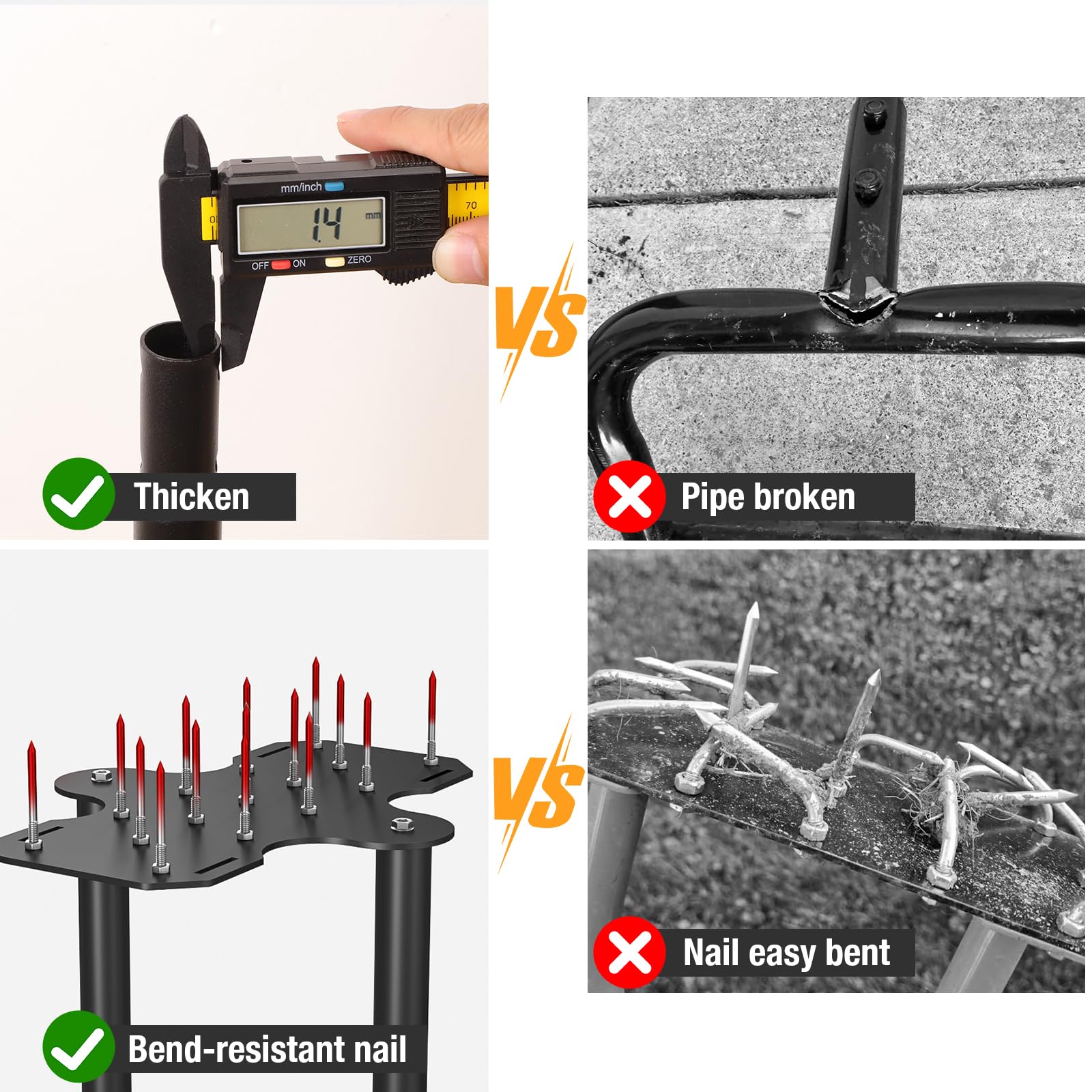 eWonLife 41-inch handle supports upright posture during lawn work