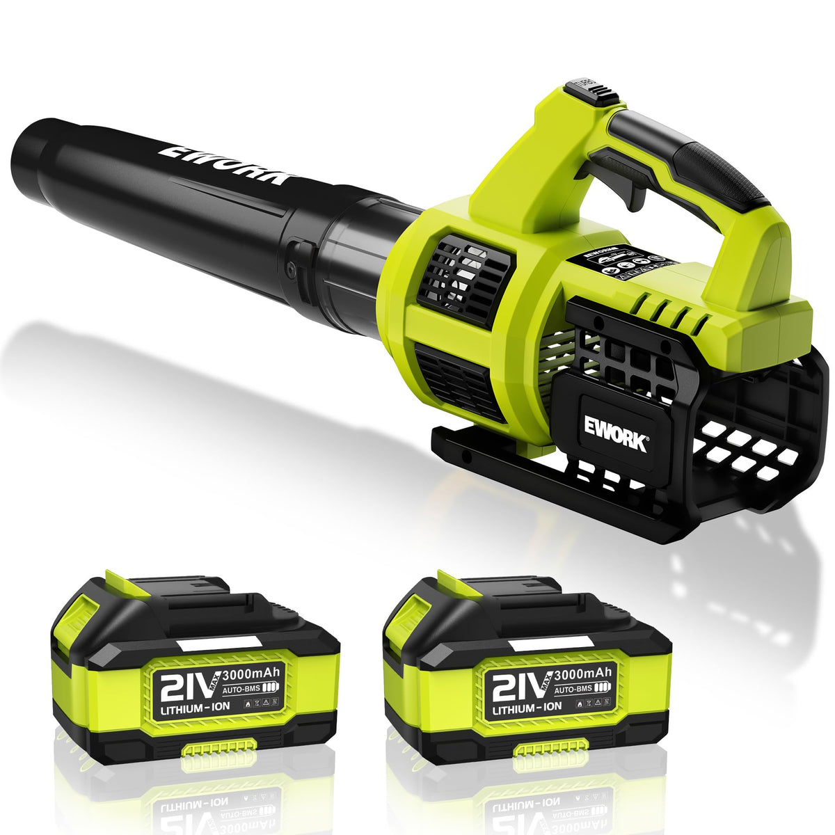EWORK cordless leaf blower with a compact design for easy handling.