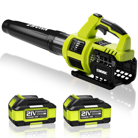 EWORK cordless leaf blower with a compact design for easy handling.