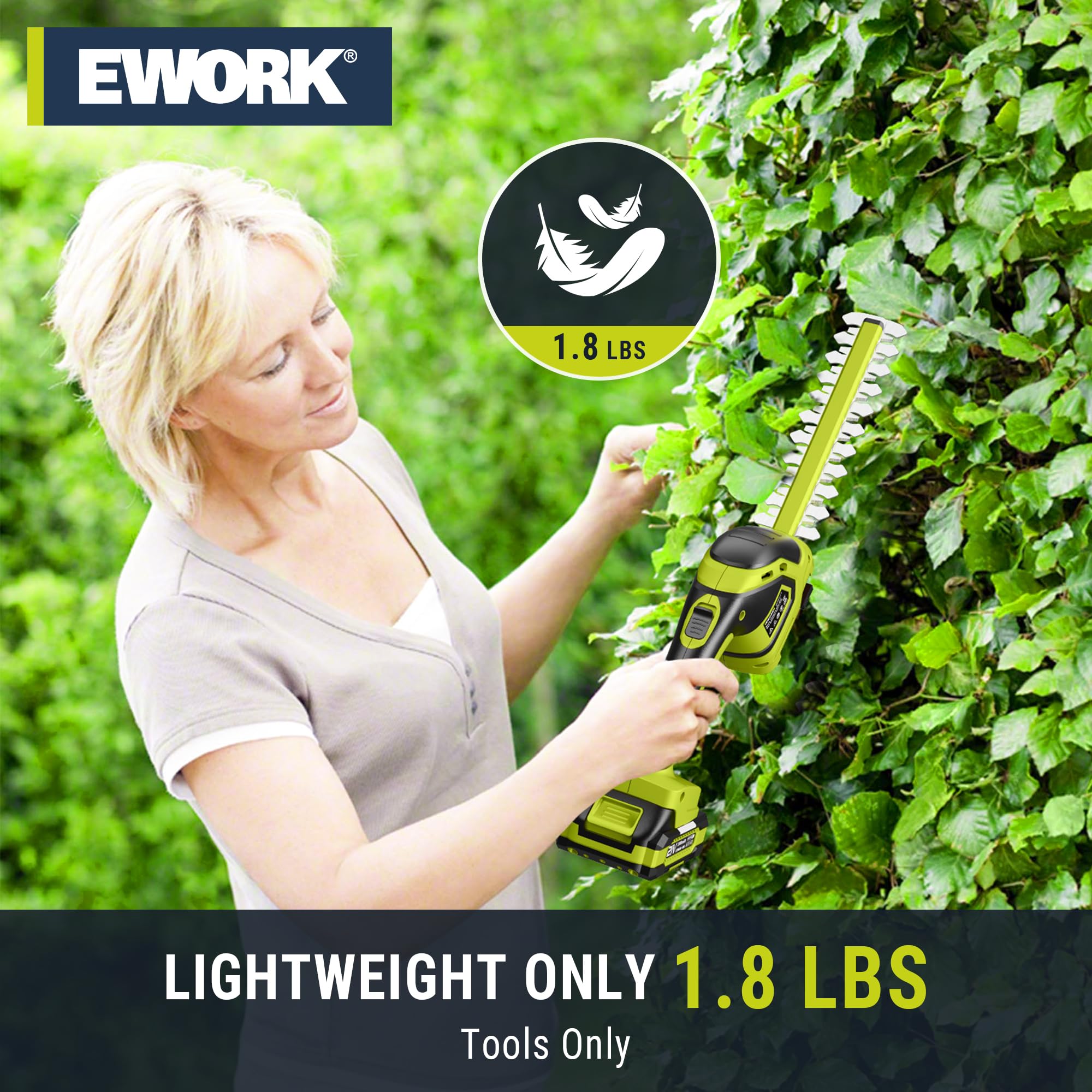 EWORK lightweight ergonomic design eases long sessions.