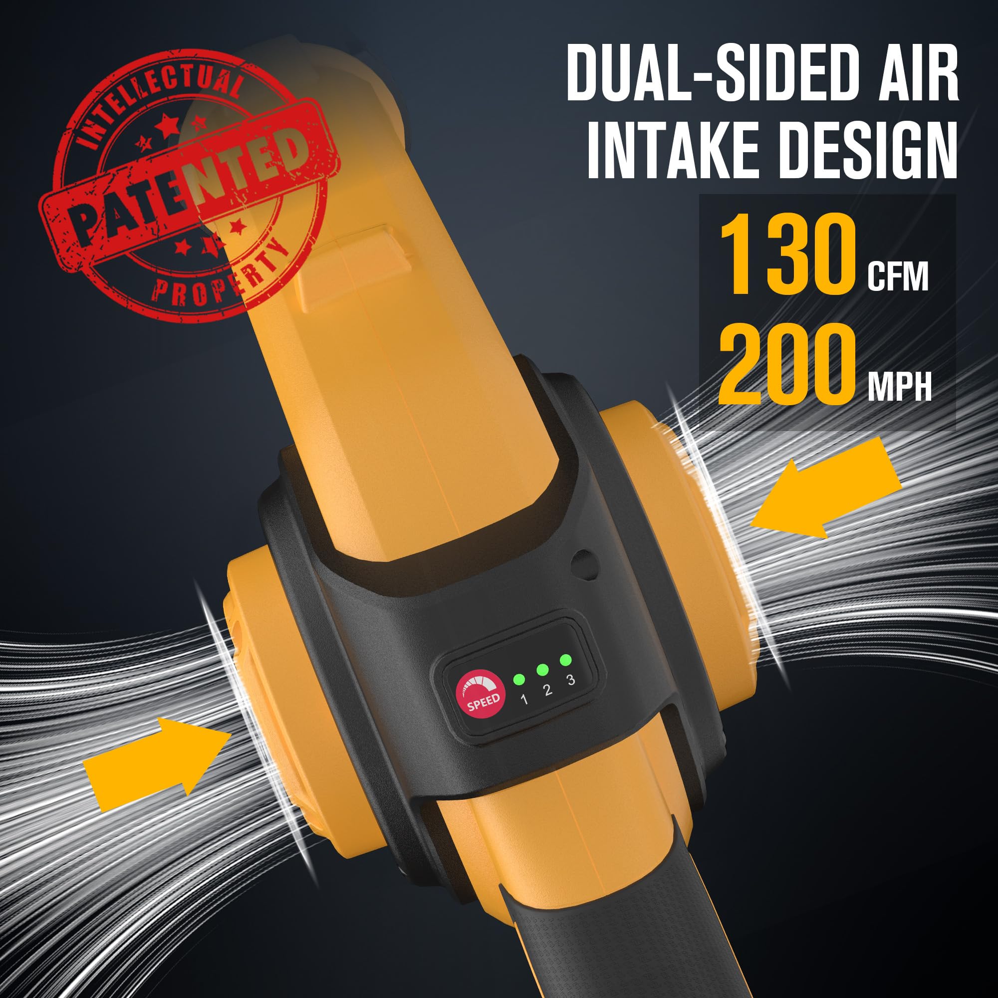 EWORK cordless blower with dual 2.0Ah batteries for longer operation