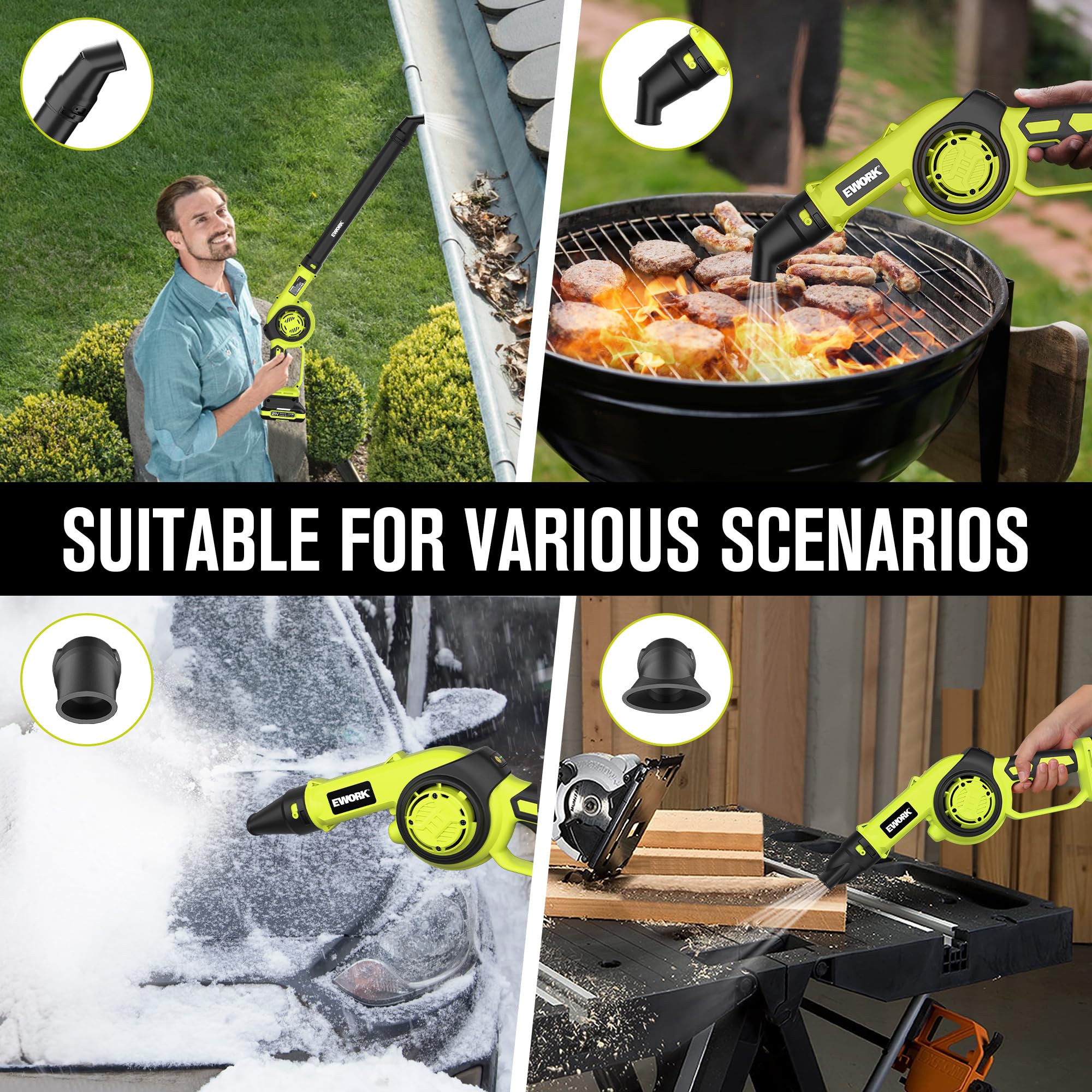 EWORK UL-certified fast charger minimizes downtime during jobs.