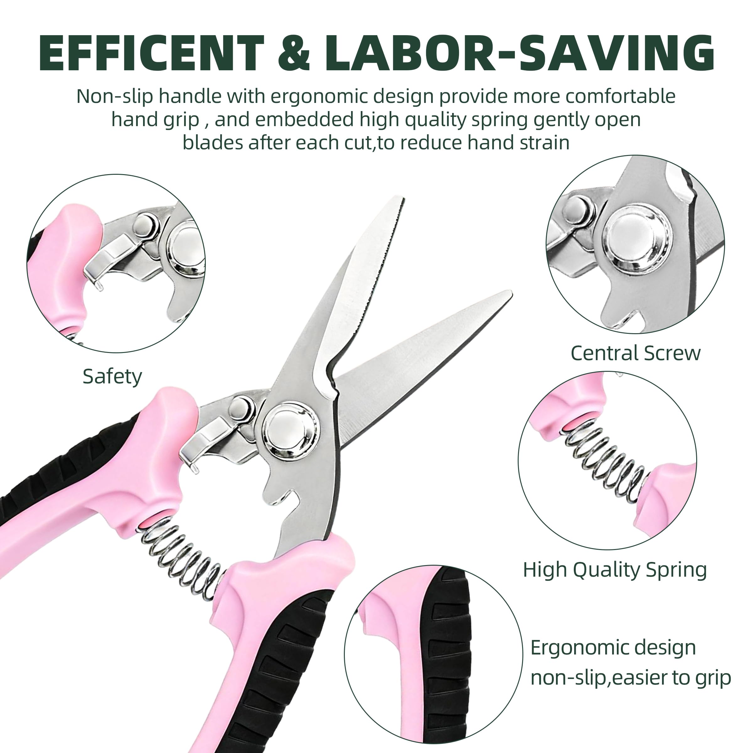 EWPJDK ergonomic, non-slip grip reduces pruning fatigue