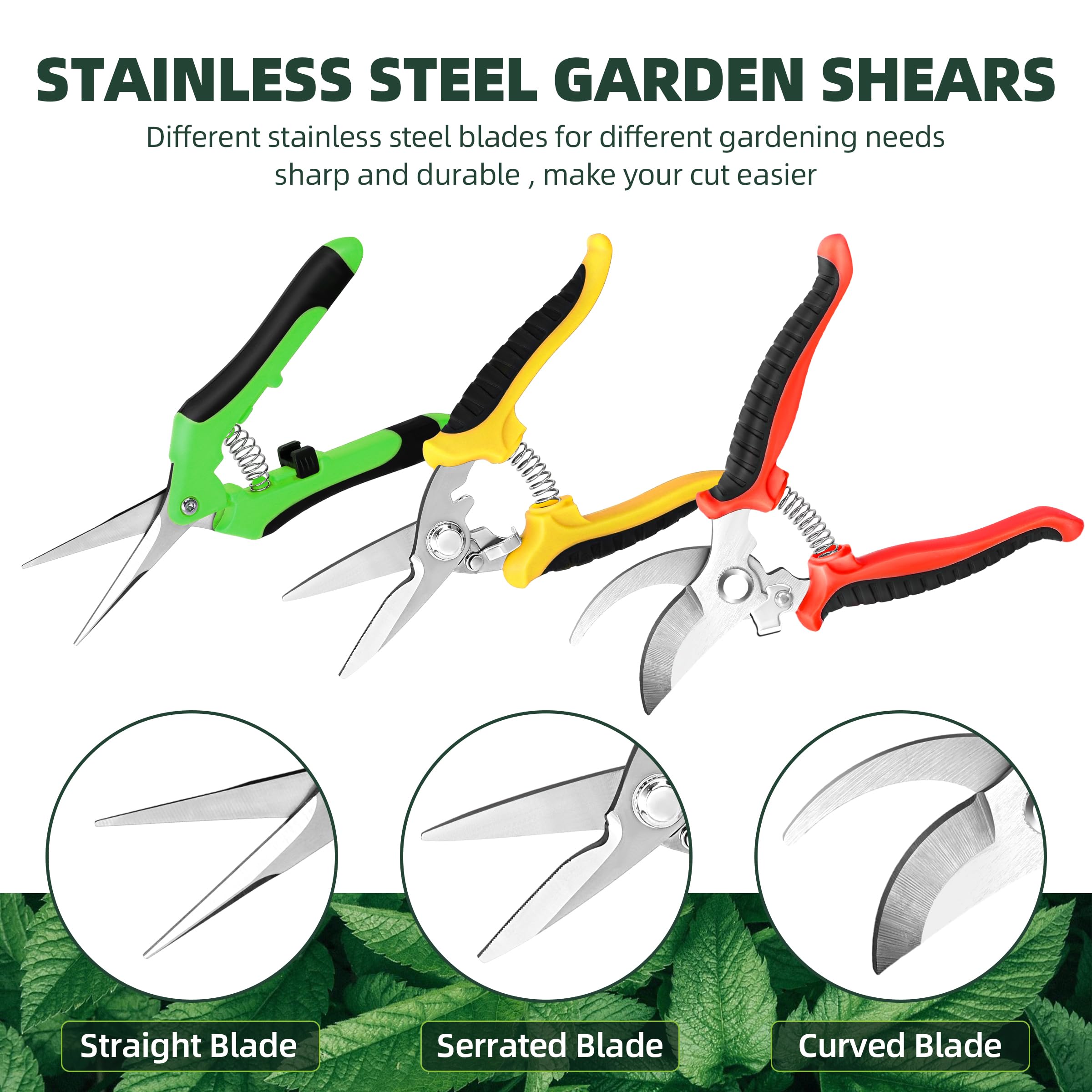 EWPJDK ergonomic rubber grip handles for a comfortable, non-slip hold
