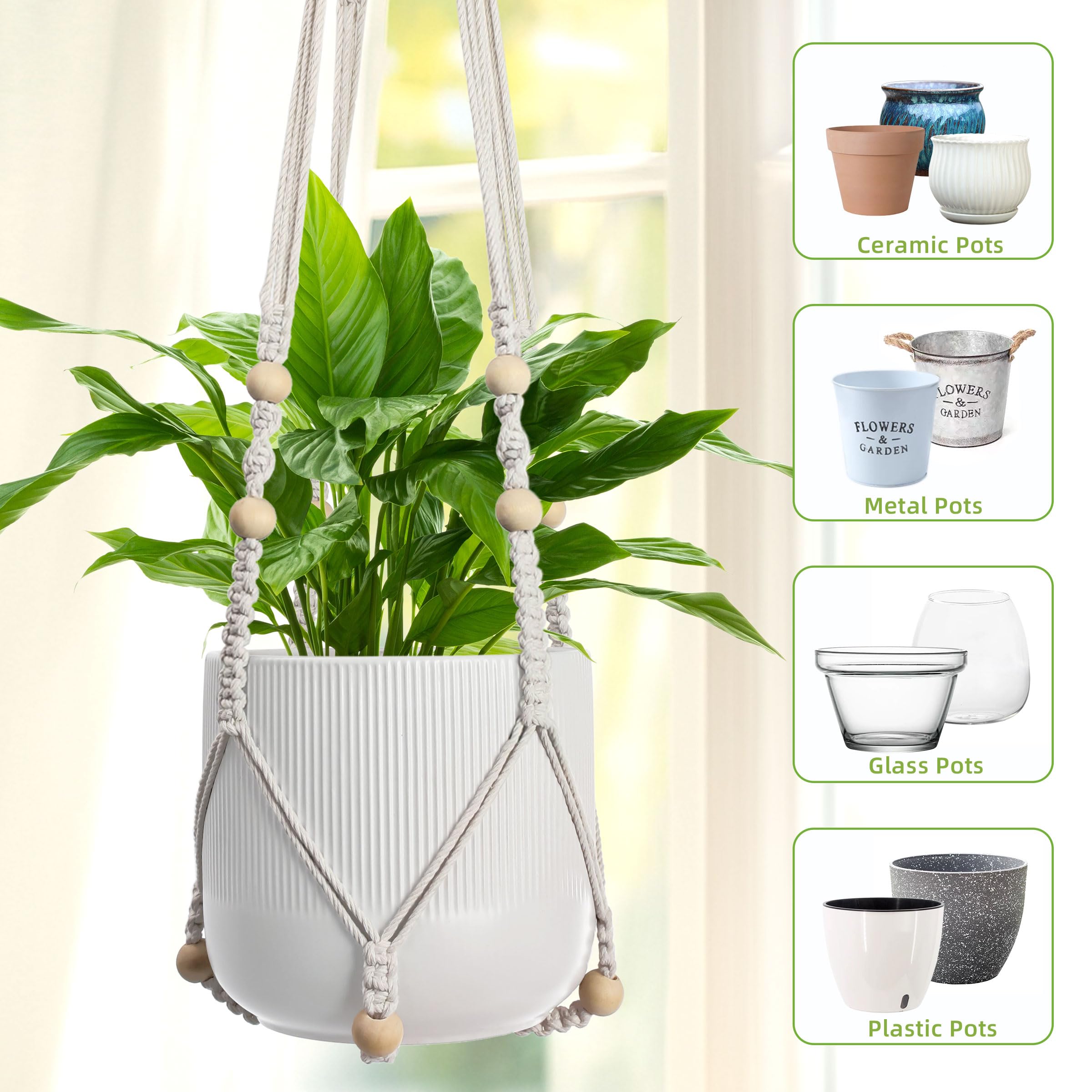 EWPJDK gift-ready ivory hanger for plant lovers