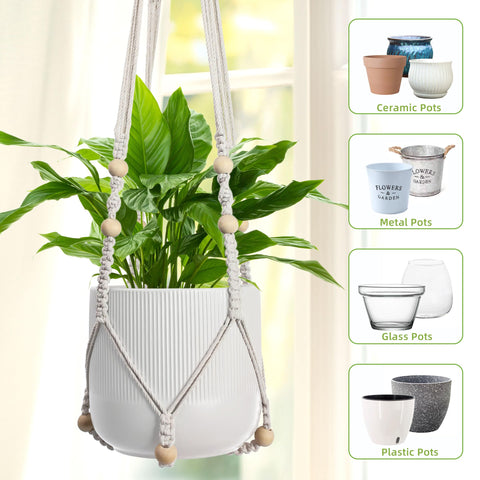 EWPJDK gift-ready ivory hanger for plant lovers