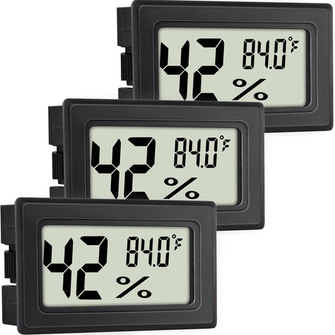 EWPJDK indoor hygrometer 3-pack for precise temperature and humidity monitoring in homes and storage