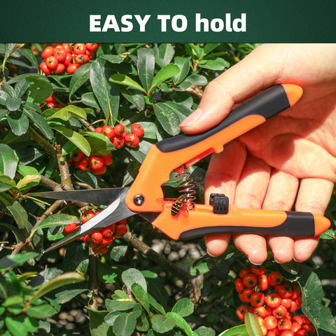 EWPJDK lightweight pruning shears reduce hand strain during trimming.