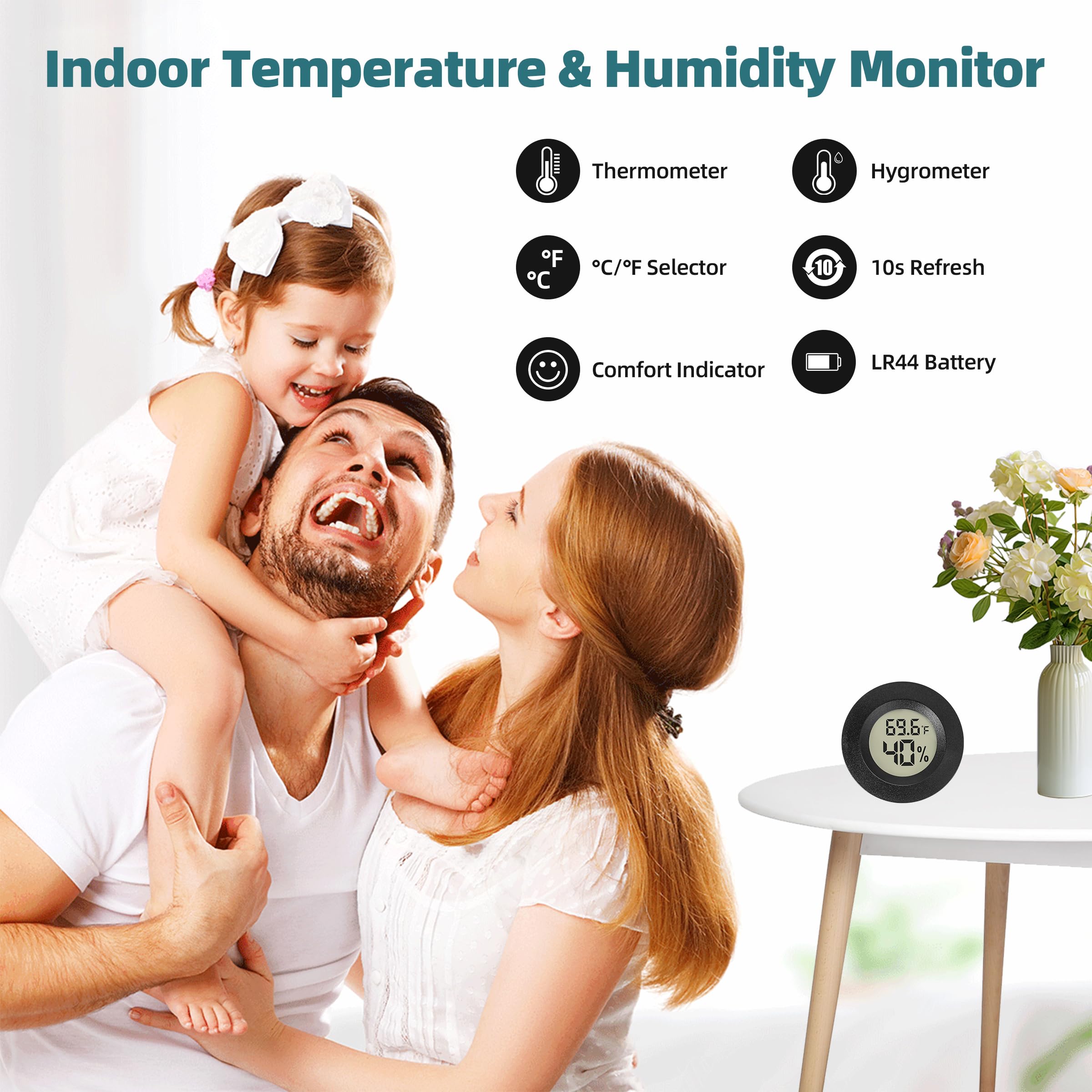 EWPJDK mini hygrometer display focusing on garden use for timely environmental adjustments.
