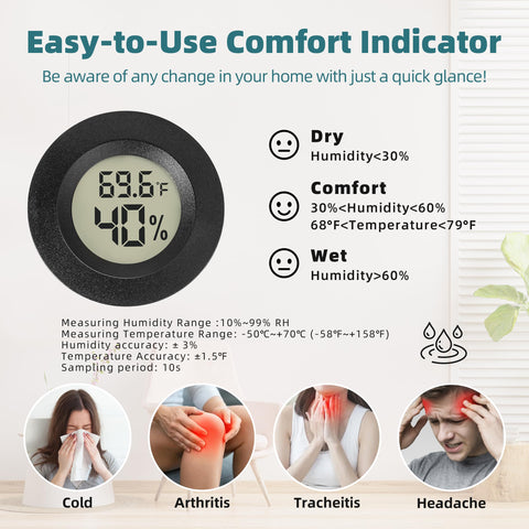 EWPJDK mini hygrometer with probe for accurate humidity readings in greenhouses and cellars.