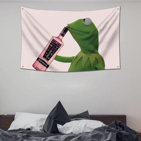 EWRITN Kermit Pink flag vibrant HD print resists fading over time.