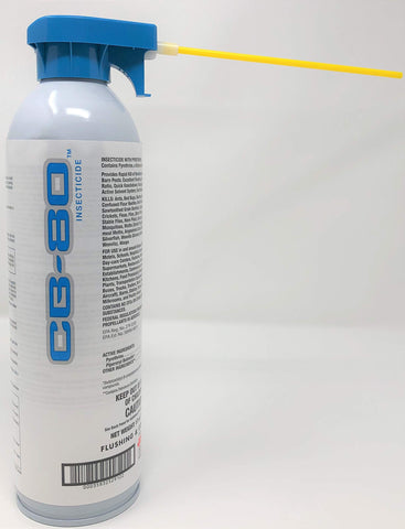 ewwercd CB-80 aerosol spray dispense showing quick pest control in commercial areas.