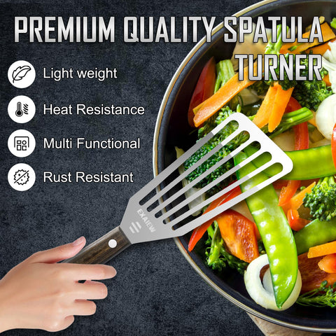 EXAIEW fish spatula set, small size, precise turning for eggs and delicate fish.