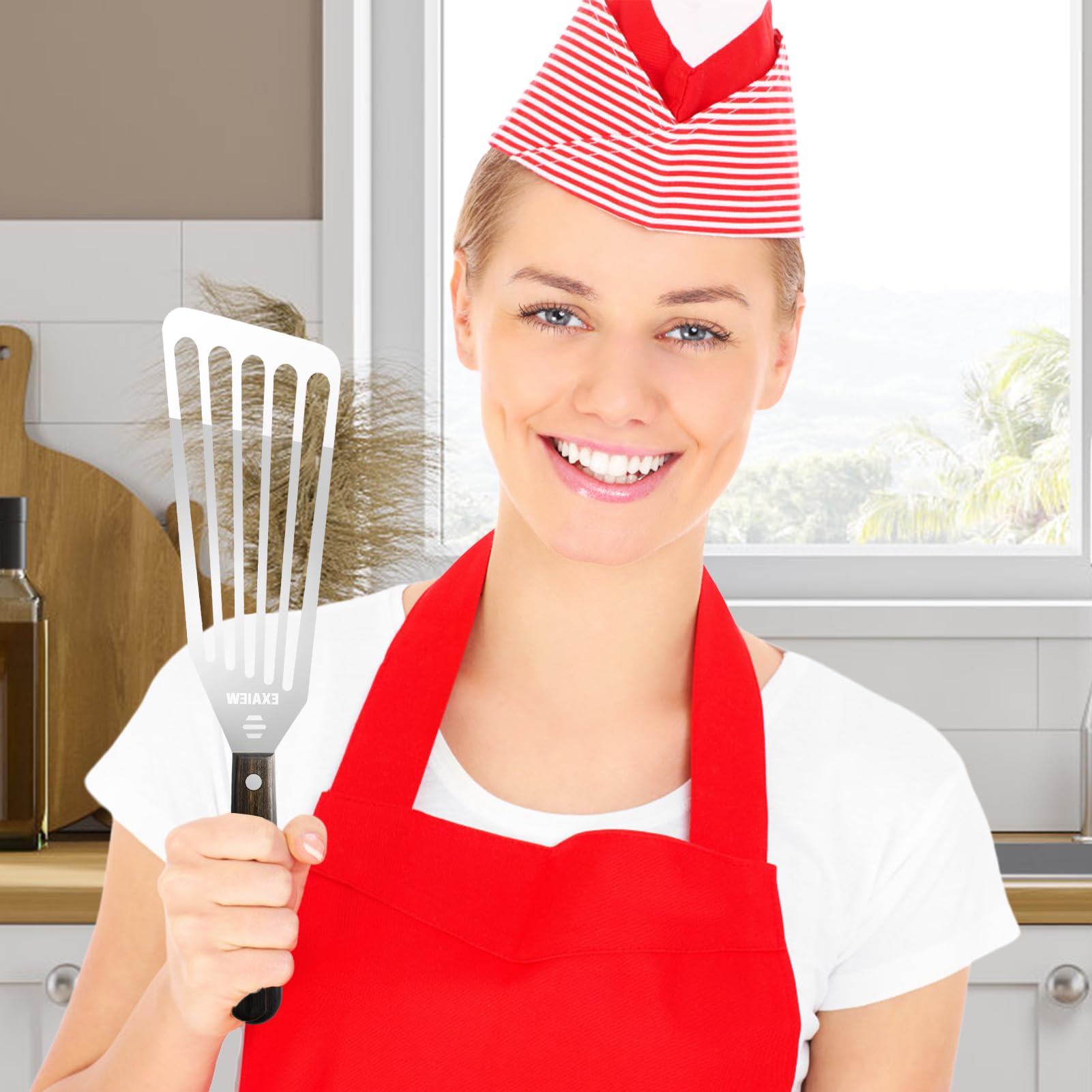 EXAIEW small spatula for precise control on delicate eggs and slim pans.