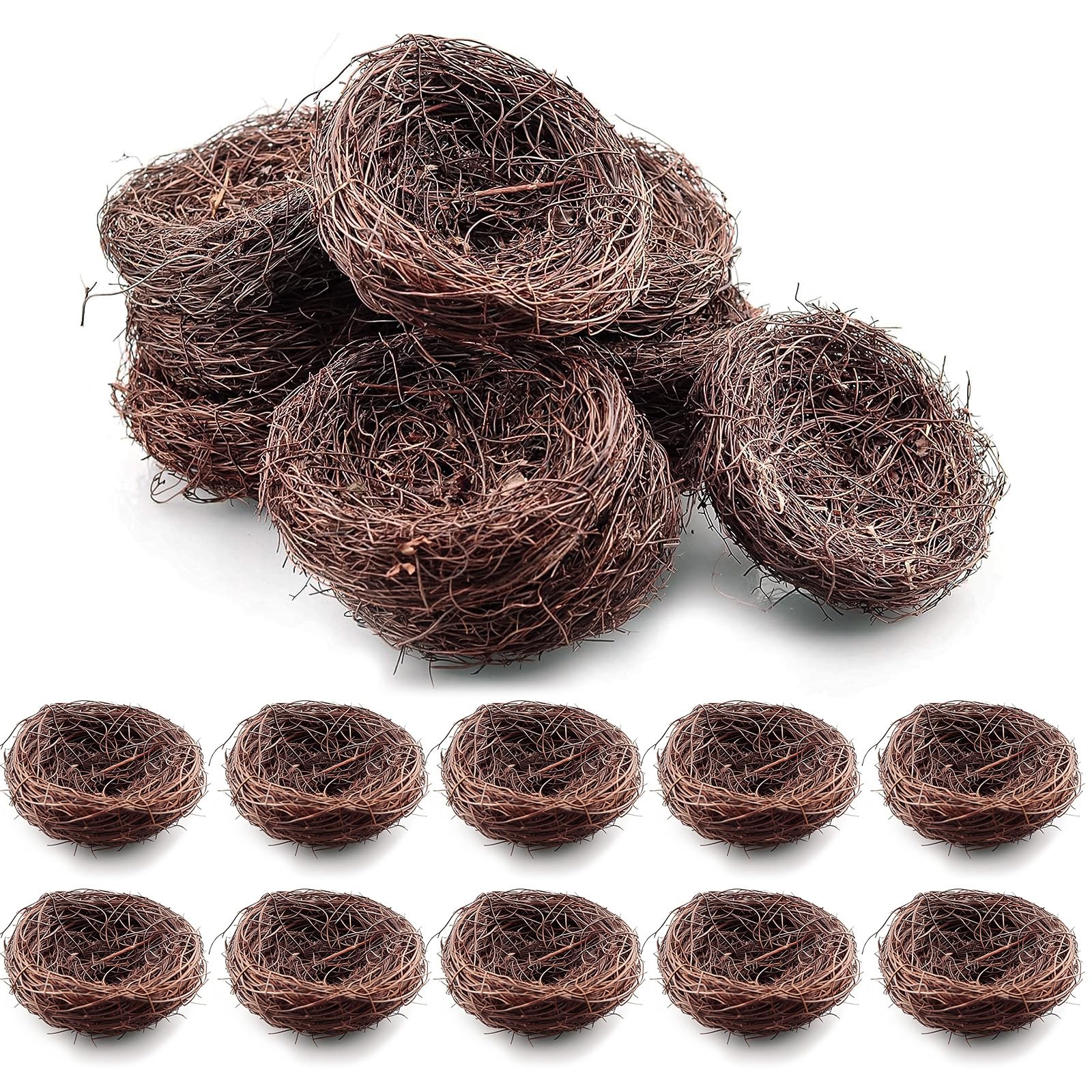 Exasinine 5.5-inch artificial bird nest setup for crafts and seasonal decor