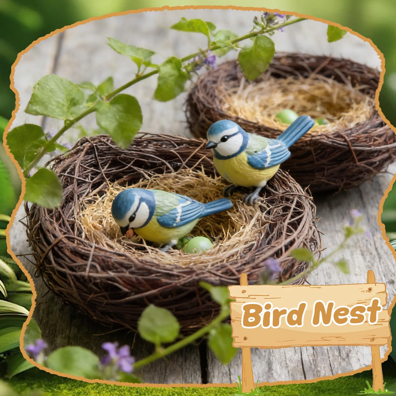 Exasinine artificial bird nest for crafting, gifts, and party favors