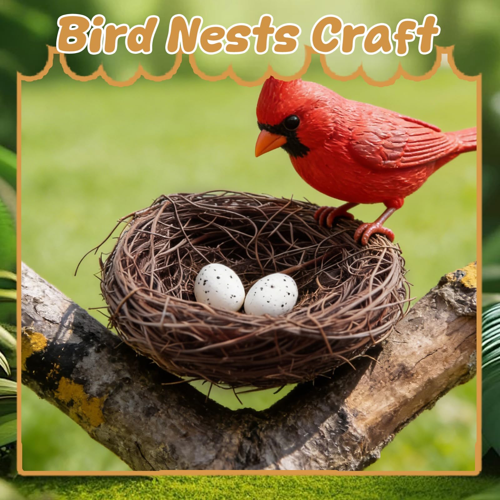 Exasinine bird nest patio display enhances garden and outdoor setups