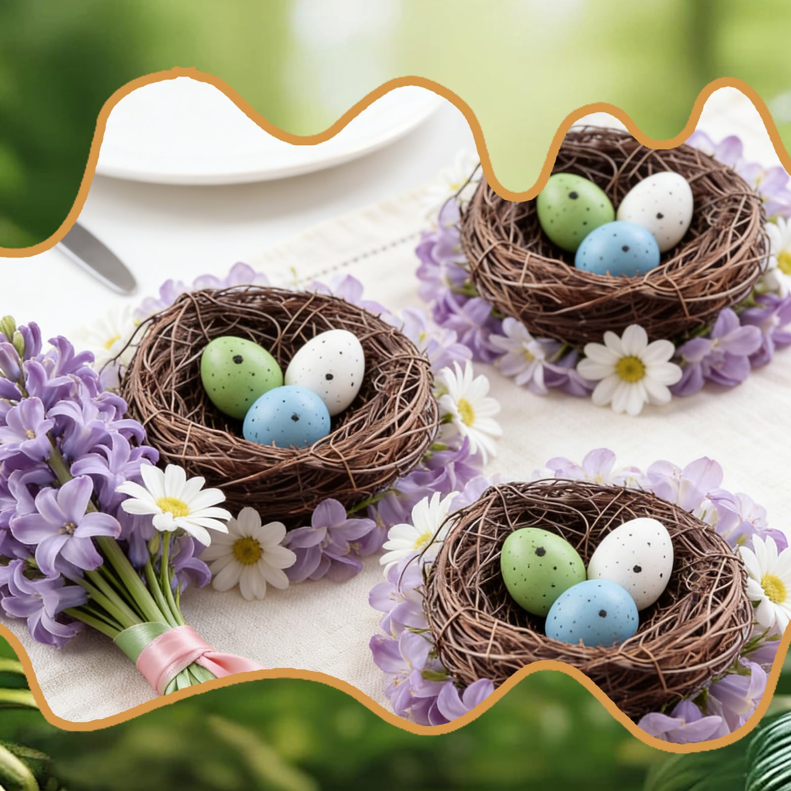 Exasinine bird nest wedding decor adds natural charm to tables