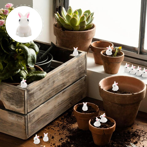 Exasinine dollhouse rabbit figurine provides resin accent