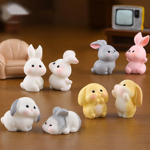Exasinine fairy garden rabbit ornament suits moss landscapes and terrariums.