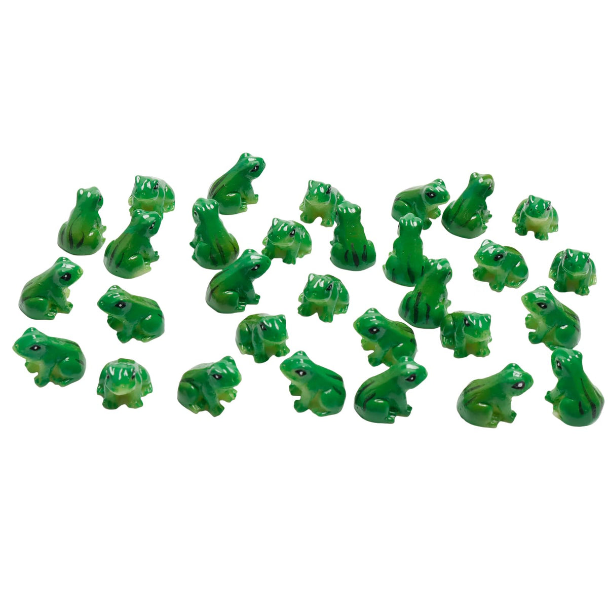 Exasinine resin green frog miniature for terrarium display and fairy garden decoration.
