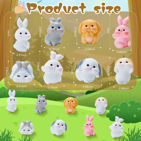 Exasinine hand-painted bunny diorama showcases fine craftsmanship for shelf displays.