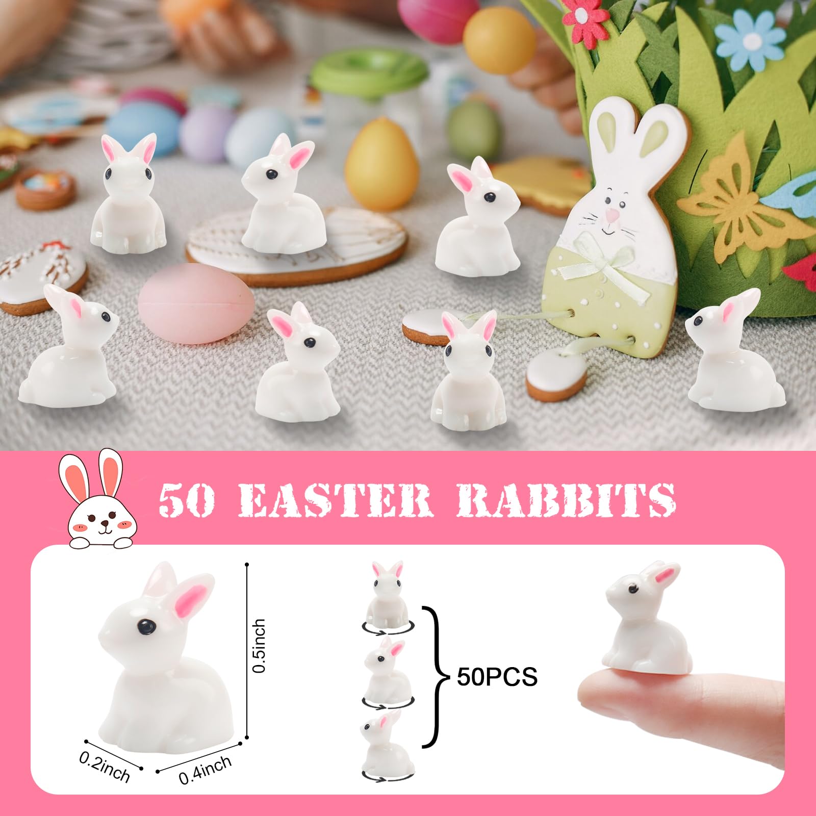 Exasinine hand-painted rabbit miniature for dollhouses or terrariums