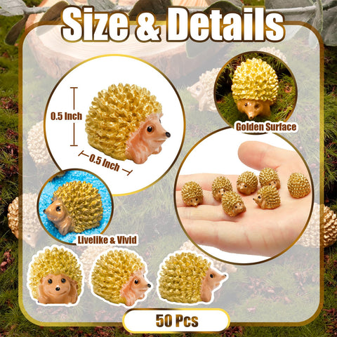 Exasinine hedgehog resin figurine for dollhouses enhances mini scenes