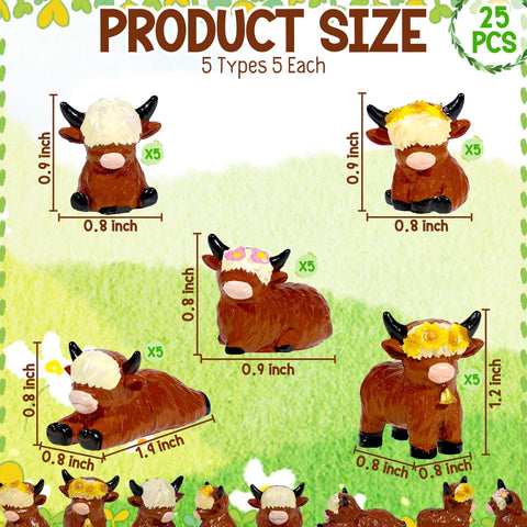 Exasinine Highland cow figurine pose 3 adds rustic charm to tiered trays