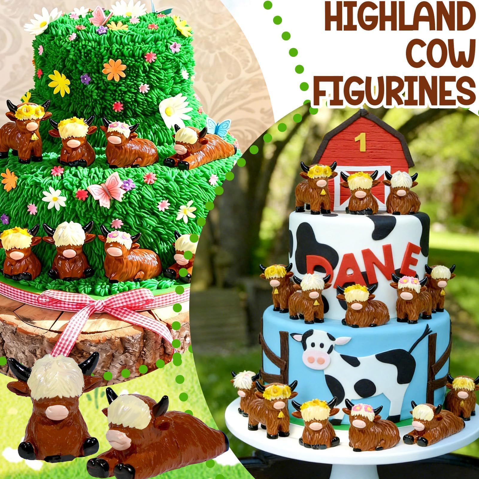 Exasinine Highland cow figurine pose 6 supports crafts and small-space displays