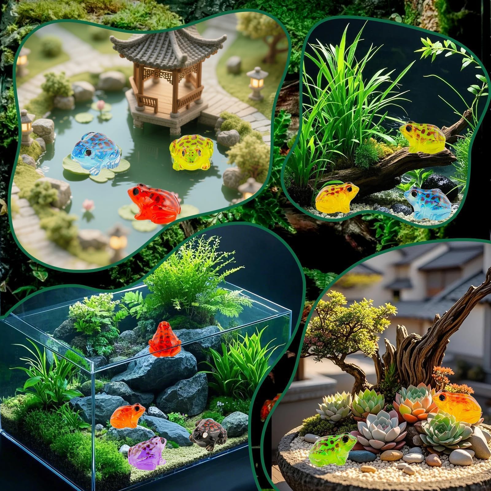 Exasinine luminous frog figurine makes charming gift toppers for DIY