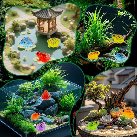 Exasinine luminous frog figurine makes charming gift toppers for DIY
