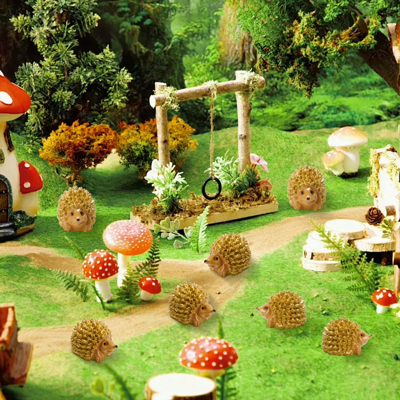 Exasinine mini hedgehog garden prop for bonsai displays