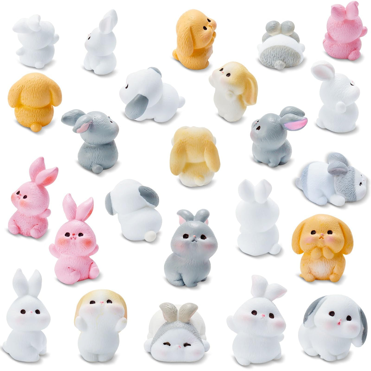 Exasinine resin mini rabbit figurine for garden use, adding whimsical charm to your fairy landscape.