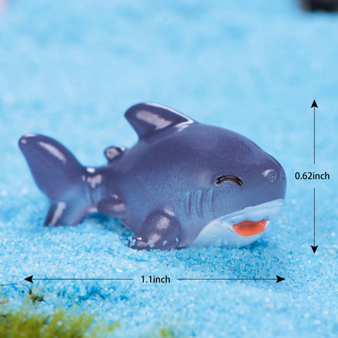 Exasinine shark miniature gray-2 playful accent for planters and dioramas