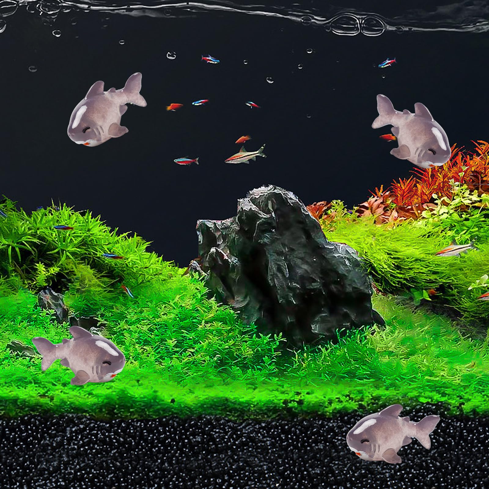 Exasinine shark miniature gray-4 boosts miniature garden charm and displays