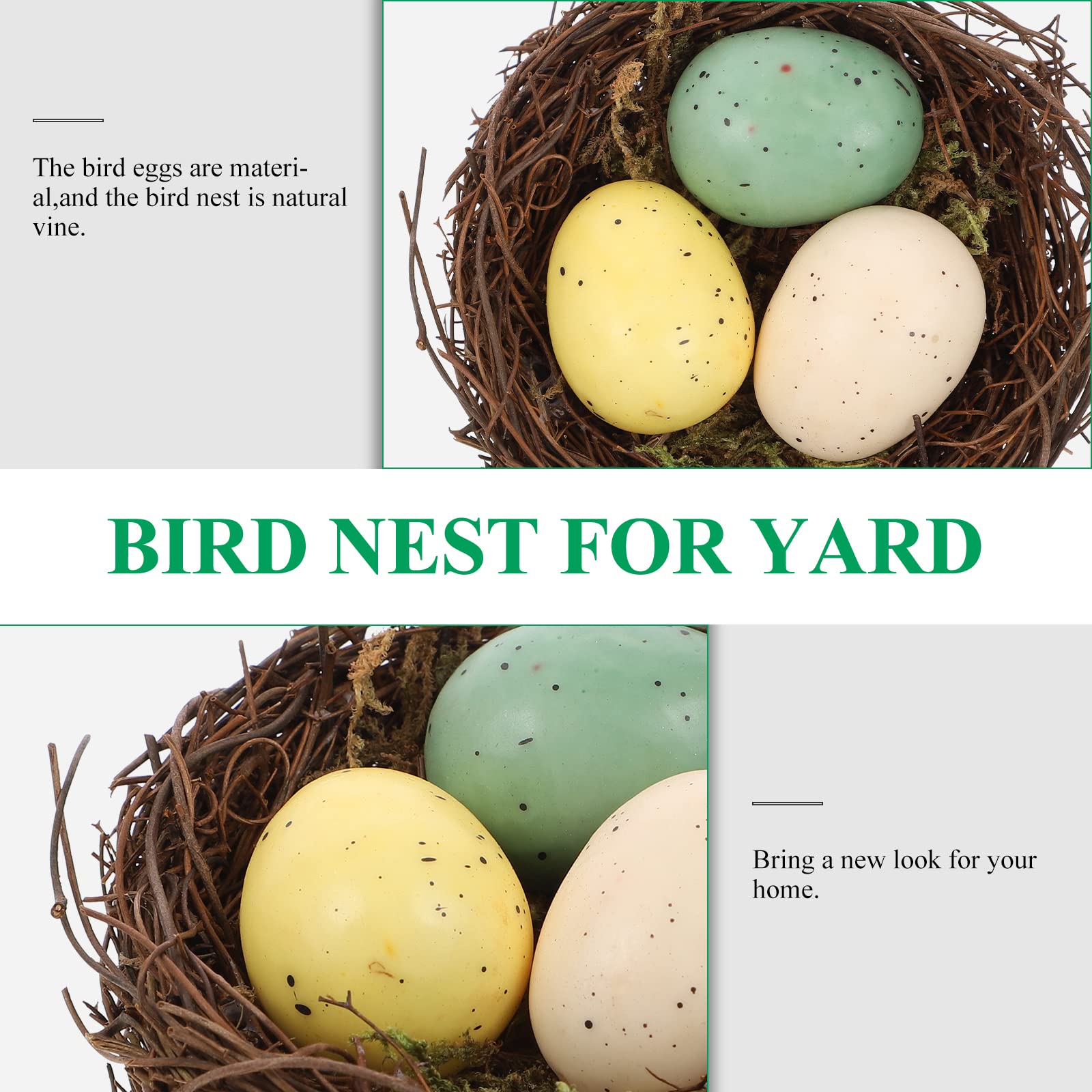EXCEART eggs in assorted colors enhance realistic decorative appeal.
