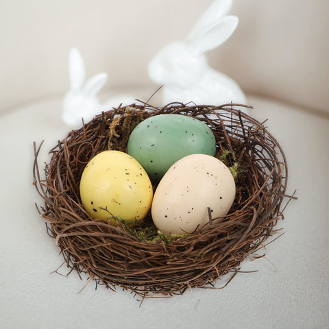 EXCEART handmade nest in natural vines for warm home display.