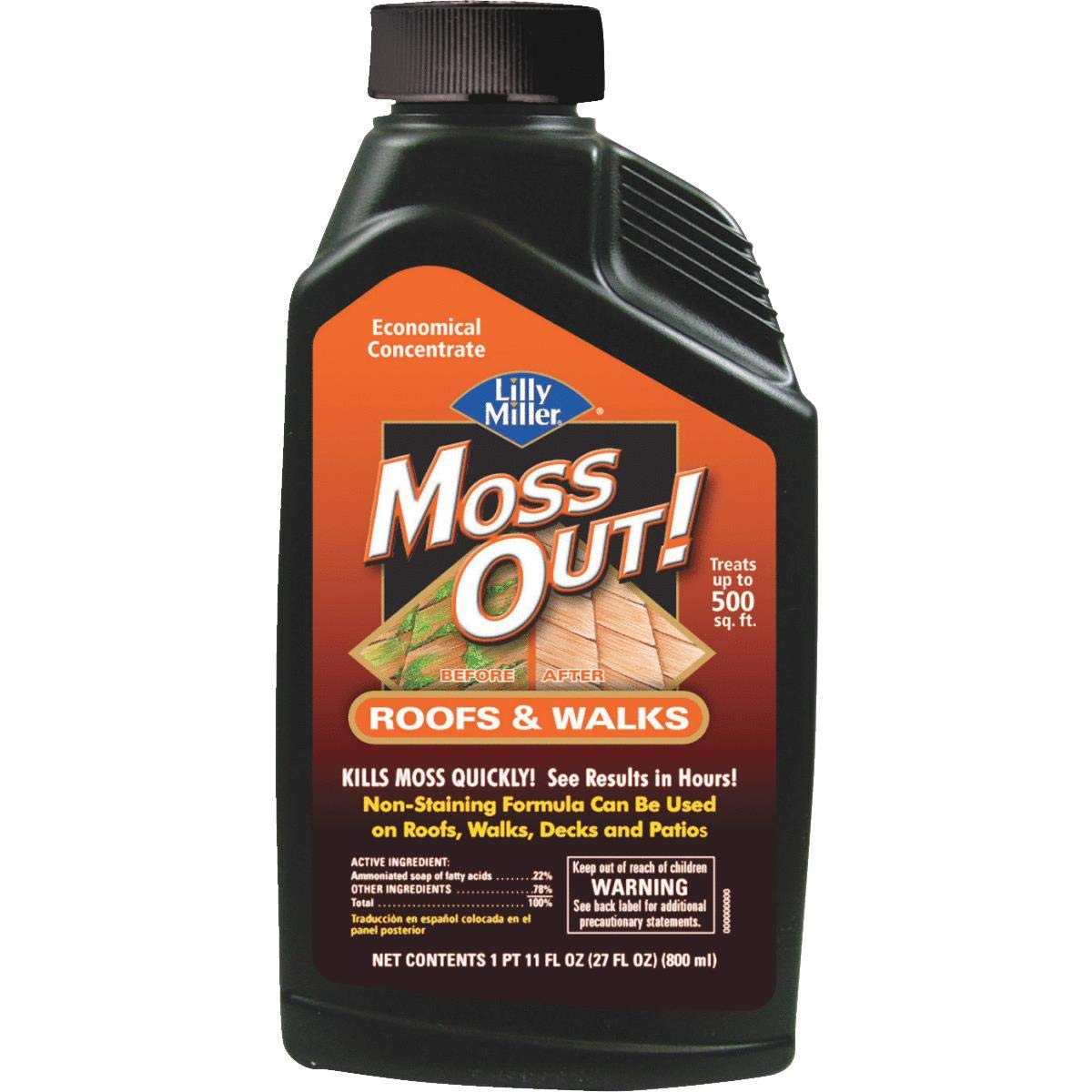Excel Moss-Out Roof & Walk 27oz bottle for rapid outdoor moss control and easy application.