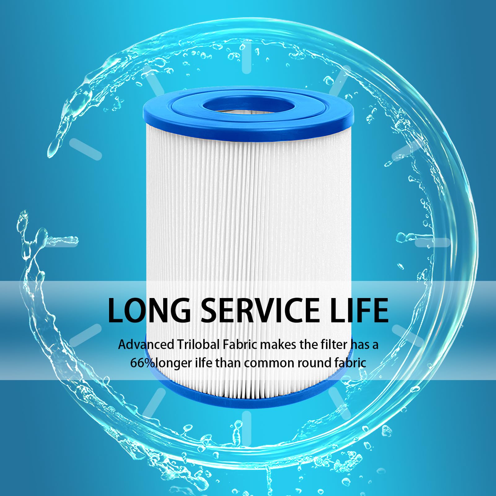 EXCELFU 17-2464 spa filter traps debris and reduces daily cleaning.