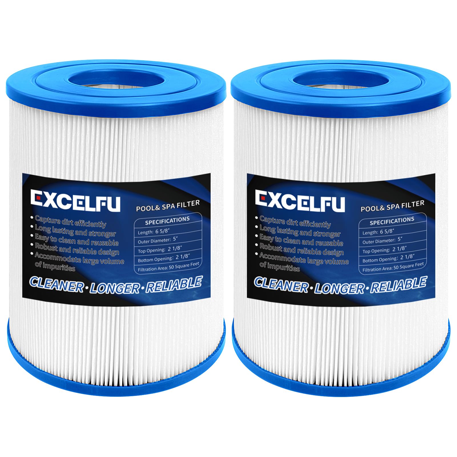 EXCELFU PRB25SF pair spa filter for clean water and easy hot tub maintenance.