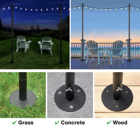 Excello Bistro Pole yard stake base 10in for stable grass or dirt installation.